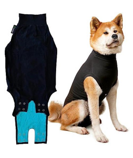 Suitical Recovery Suit for Dogs - Dog Surgery Recovery Suit with Clip-Up System - Breathable Fabric for Spay, Neuter, Skin Conditions, Incontinence -XXXS Dog Suit, Black