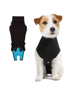 Suitical Recovery Suit for Dogs - 2XSmall - Black. Professional Body Shirt as Alternative to Dog Cone