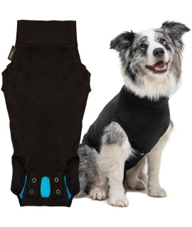 Suitical Recovery Suit for Dogs - Dog Surgery Recovery Suit with Clip-Up System - Breathable Fabric for Spay, Neuter, Skin Conditions, Incontinence - XS Dog Suit, Black