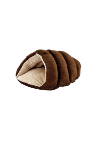 SPOT Ethical Pets Sleep Zone Cuddle Cave - 22 Chocolate - Pet Bed for Cats and Small Dogs - Attractive, Durable, Comfortable, Washable, 22x17,Brown