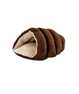SPOT Ethical Pets Sleep Zone Cuddle Cave - 22 Chocolate - Pet Bed for Cats and Small Dogs - Attractive, Durable, Comfortable, Washable, 22x17,Brown