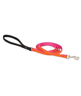 LupinePet club 12 Sunset Orange 6-Foot Padded Handle Leash for Small Pets