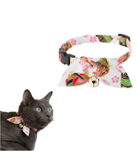Necoichi Kimono Ribbon Cat Collar (White)