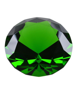 LONgWIN 50mm (2) crystal Faceted Diamond Paperweight Wedding Favor Home Decor (green, 50mm)