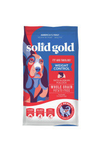 Solid Gold Fit and Fabulous Pollock - Dry Dog Food for Weight Control - Digestive Probiotics for Dogs - Grain & Gluten Free - High Fiber & Low Fat - Omega, Superfood & Antioxidant Support - 4 LB