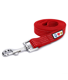 Pawtitas 6 FT Pet Puppy Leash Reflective Dog Leash Comfortable Handle Highly Reflective Threads Heavy Duty Dog Training Leash Available as a 6 ft Small Dog Red Leash
