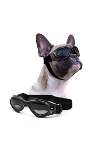 Petleso Dog Goggles Medium Breed, Dog Sunglasses for Medium Dogs Eye Protection Windproof, Black