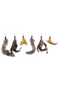 The Natural Pet Company Cat Toys Feather Refill 6 Pack - Add Life to Your Cat's Favorite Toy with This Interchangeable Feather Refill Multipack (As Photographed).