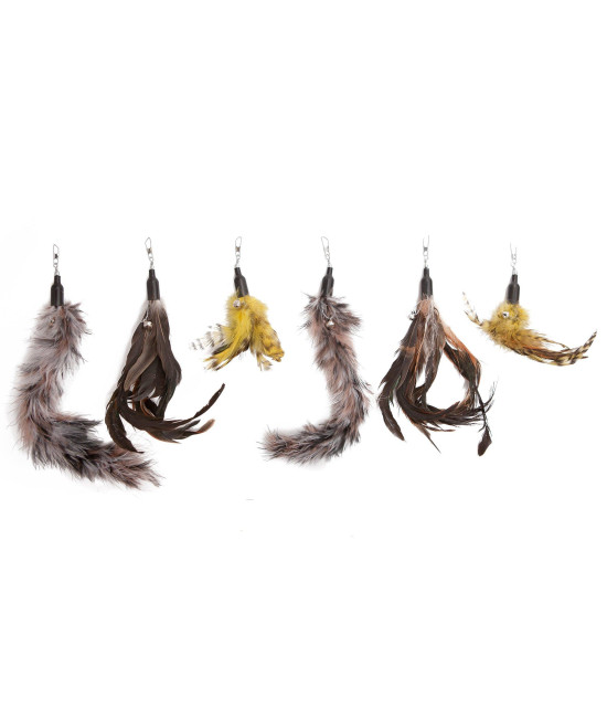 The Natural Pet Company Cat Toys Feather Refill 6 Pack - Add Life to Your Cat's Favorite Toy with This Interchangeable Feather Refill Multipack (As Photographed).
