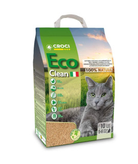 croci Litter Eco clean 10 L - clumping cat Litter, Biodegradable to Throw in The Toilet, 100% Plant-Based, Long-Lasting Anti-Odor Sand