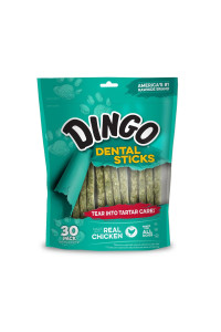 Dingo Dental Sticks 30 Count, Natural Chewing Action Helps Clean Teeth
