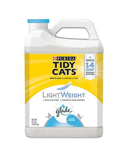 Purina Tidy Cats Low Dust Clumping Cat Litter, LightWeight Glade Clear Springs Multi Cat Litter - (2) 8.5 lb. Jugs