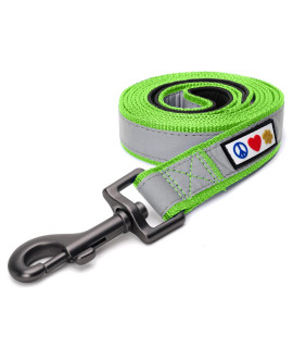 Pawtitas 6 FT Padded Dog Leash with Comfortable Neoprene Padding Handle - Green Lead Medium Reflective Dog Leash with Highly Reflective Band Perfect for Medium and Large Dogs and Puppies.