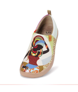 UIN Womens Painted canvas Fashion Slip-on Shoes African Beauty (36)