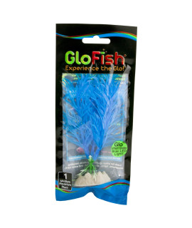 GloFish Fluorescent Plant, Blue Medium, Aquarium D?or, Fluoresces Under Blue LEDs