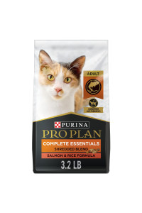 Purina Pro Plan High Protein Cat Food With Probiotics for Cats, Shredded Blend Salmon and Rice Formula - 3.2 lb. Bag