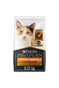 Purina Pro Plan High Protein Cat Food With Probiotics for Cats, Shredded Blend Chicken and Rice Formula - 14 lb. Bag