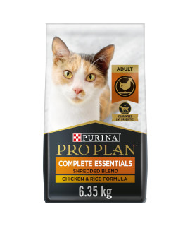 Purina Pro Plan High Protein Cat Food With Probiotics for Cats, Shredded Blend Chicken and Rice Formula - 14 lb. Bag
