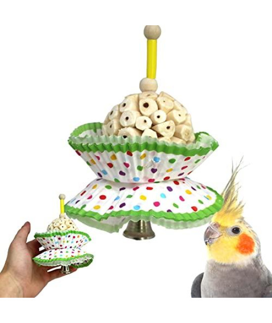 Bonka Bird Toys 1925 Cake Natural Sola Shred Forage Chew Treat Parrot Parrotlet Budgie Cockatiel Parakeets and Other Similar Birds