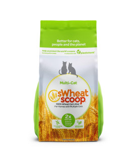 sWheat Scoop Natural Wheat Multi-Cat Litter, Superior Clumping with Odor Neutralizing Enzymes, 25 Pound Bag