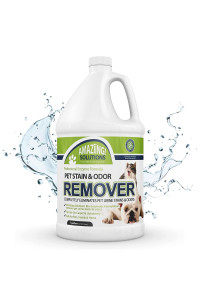 Amaziing Solutions Pet Stain and Odor Remover - Enzyme Cleaner, Pet Urine Odor Eliminator Refill - Floor & Carpet Cleaner, Pet Deodorizers For Home, Fabric Freshener W/Fresh, Clean Scent, 1 Gallon