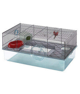 Ferplast Favola Large Hamster Cage Includes Free Water Bottle, Exercise Wheel, Food Dish & Hamster Hide-Out Measures 23.6L x 14.4W x 11.8H-Inches & Includes 1-Year Manufacturer's Warranty