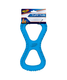 Nerf Dog Tire Infinity Tug Dog Toy, Lightweight, Durable and Water Resistant, 10 Inches, for Medium/Large Breeds, Single Unit, Blue