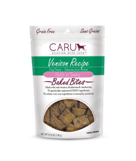 CARU - Soft 'n Tasty Baked Bites - Venison Bites Dog Treats - Flavorful Training Treats - 3.75 oz
