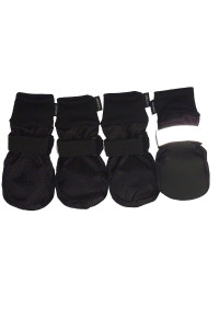 Winter Paw Protector Dog Boots Waterproof Soft Sole and Nonslip Set of 4 Color Black Size Medium