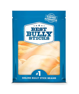 Best Bully Sticks All-Natural Thick-Cut Cow Ears for Small, Medium and Large Dogs - 100% Natural Free-Range Grass-Fed Beef Single Ingredient High Protein, Highly Digestible Dog Chew Treats - 12 Pack