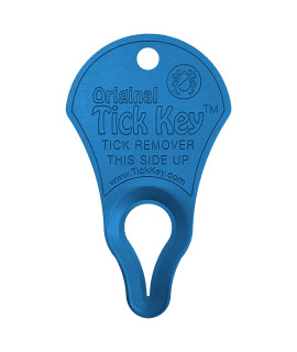The Original Tick Key - Tick Detaching Device - Portable, Safe and Highly Effective Tick Detaching Tool (Blue)