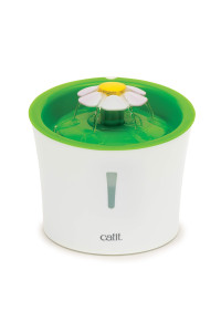 catit Flower Fountain with Triple Action Filter, cat Drinking Water Fountain, 3 L, green