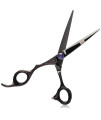 ShearsDirect Japanese Stainless Steel Scissors True Left Handed Shear, Black Titanium, 6 Inch