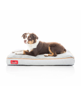 Brindle Shredded Memory Foam Dog Bed with Removable Washable Cover-Plush Orthopedic Pet Bed - 28 x 18 inches - Stone