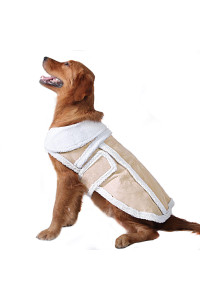 NAMSAN Dog Warm Vest Winter Large Dog Coat Fleece Dog Jacket Soft Pet Sweater Outfit Cold Weather Labrador Clothes with Leash Hole, X-Large