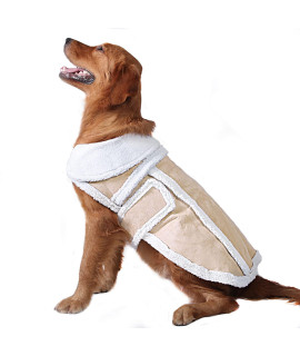 NAMSAN Dog Warm Vest Winter Large Dog Coat Fleece Dog Jacket Soft Pet Sweater Outfit Cold Weather Labrador Clothes with Leash Hole, X-Large