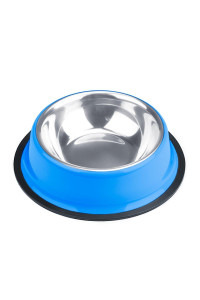 Weebo Pets Blue No-Tip No-Slip Stainless Steel Bowl (8oz. Terrier)