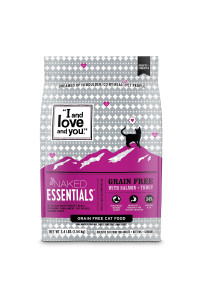 I AND LOVE AND YOU Naked Essentials Dry Cat Food - Grain Free Kibble (Variety of Flavors), Salmon + Trout, 3.4 Lb