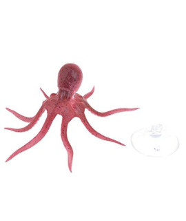 uxcell Silicone Aquarium Artificial Suction cup Octopus DAcor, Amaranth color