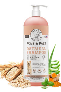 6-in-1 Dog Shampoo and Conditioner for Itchy Skin, Made in USA - 20oz Vet Formula Natural Medicated Best for De-Shedding, Itch Relief, Smelly Odor, Dry Sensitive Skin - Dogs & Cats Oatmeal Pet Wash