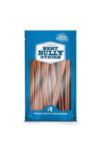 Best Bully Sticks 12 Inch All-Natural Odor Free Bully Sticks for Dogs - 12 Fully Digestible, 100% Grass-Fed Beef, Grain and Rawhide Free 12 Pack