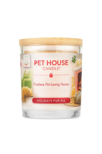One Fur All, Pet House Candle - 100% Plant-Based Wax Candle - Pet Odor Eliminator for Home - Non-Toxic and Eco-Friendly Air Freshening Scented Candles - (Pack of 1, Holidays Fur All)