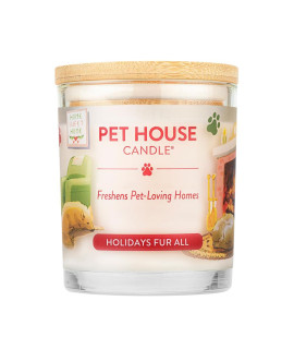 One Fur All, Pet House Candle - 100% Plant-Based Wax Candle - Pet Odor Eliminator for Home - Non-Toxic and Eco-Friendly Air Freshening Scented Candles - (Pack of 1, Holidays Fur All)