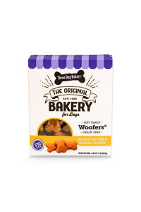 Three Dog Bakery Grain Free Soft Baked Woofers, Peanut Butter & Banana Flavor, Premium Treats for Dogs, 13 Ounce Box (114335)