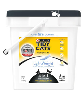 Purina Tidy Cats Light Weight, Low Dust, Clumping Cat Litter, LightWeight 4-in-1 Strength Multi Cat Litter - 12 lb. Pail