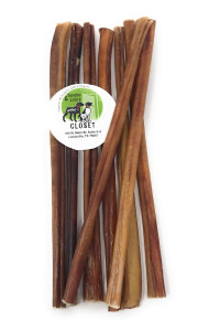 Sancho & Lola's Bully Sticks for Dogs - 12-inch Thin (10 Count) Grass-Fed Free-Range Grain-Free High Protein Beef Dog Chews