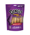 Dingo Porkie Rolls 15 Count, Pork Hide Chews for Dogs, Made with Real Chicken