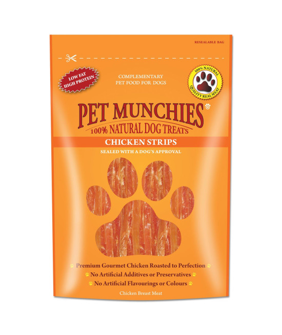 Pet Munchies Natural Dog Treats chicken Strips, 90 g (Pack of 8)