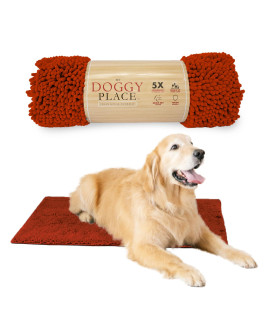 My Doggy Place Microfiber Dog Mat for Muddy Paws, 36 x 26 Red - Absorbent and Quick-Drying Dog Paw Cleaning Mat, Washer and Dryer Safe - Non-Slip Rubber Backed Dog Floor Mat, Large