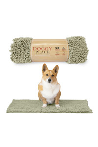 My Doggy Place Microfiber Dog Mat for Muddy Paws, 31 x 20 Oatmeal - Absorbent and Quick-Drying Dog Paw Cleaning Mat, Washer and Dryer Safe - Non-Slip Rubber Backed Dog Floor Mat, Medium